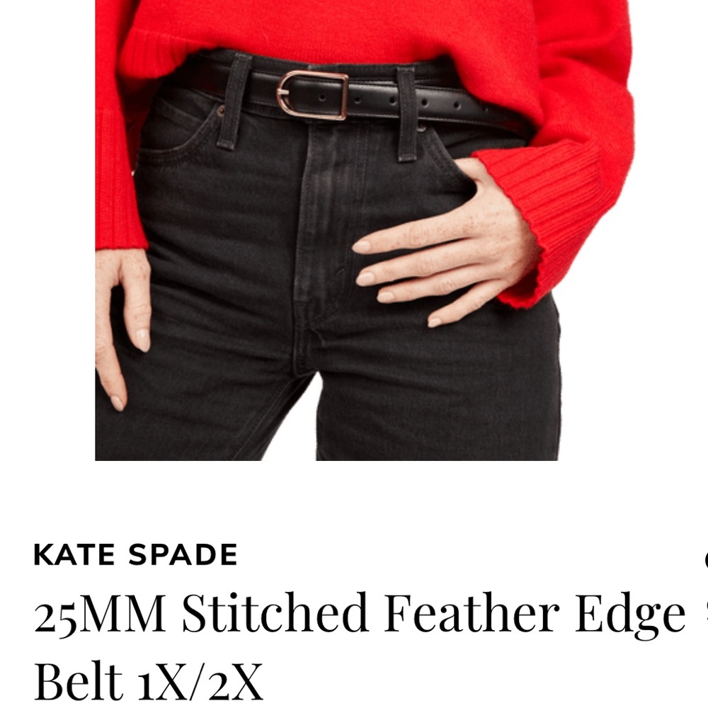 *NWT* Kate Spade Black Stitched Leather Belt